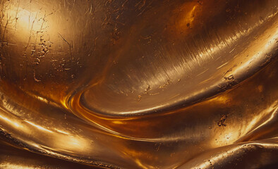 Poster - a gold colored surface with a shiny texture. the surface is curved and has a shiny appearance. the i