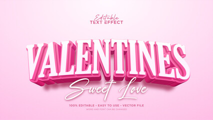 Aufkleber - Editable valentine's day 3d text effect, love text style effect