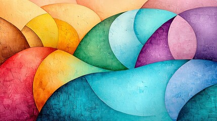 Poster - Abstract Curved Shapes in Soft Pastel Colors with Textured Layers and Fluid Design for Artistic Backgrounds