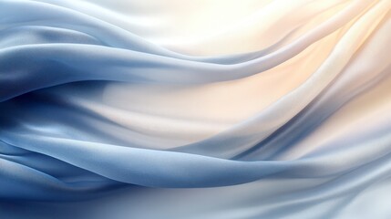 Canvas Print - Elegant Draped Blue and White Silk Fabric Texture Background Soft Light