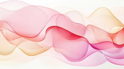 Poster - Soft Flowing Waves in Shades of Pink and Peach Creating a Dreamy Abstract Background for Modern Designs