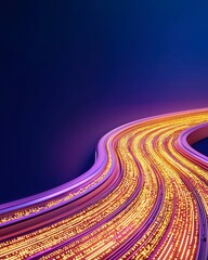 Poster - Vibrant Light Trails on Dark Background Creating Dynamic and Abstract Patterns for Modern Artwork and Design Use