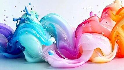 Poster - Colorful Abstract Paint Splash with Vibrant Gradients and Dynamic Liquid Motion