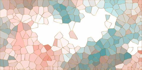 Aufkleber - Quartz light multicolor Broken Stained Glass Background golden stoke. Abstract colorful mosaic pattern Seamless Geometric Retro tiles .Cement kitchen decor with crack floor light design.	
