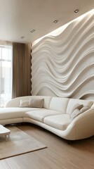 Wall Mural - Modern Minimalist Living Room Interior Design