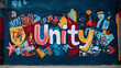 © ivlianna - Vibrant urban mural emphasizing the concept of Unity in a colorful city environment