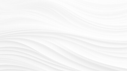 Aufkleber - White wave background. Wavy stripes abstract background white gray pattern. Abstract 3d white wave modern minimal background. 