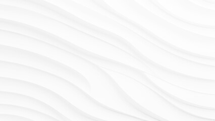 Aufkleber - White wave background. Wavy stripes abstract background white gray pattern. Abstract 3d white wave modern minimal background. 