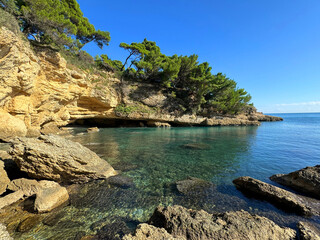 Poster - Adriatic sea and rocky coastline in Montenegro beautiful nature. 