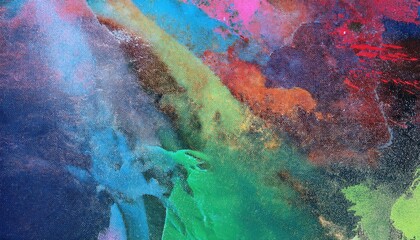 Aufkleber - vivid abstract texture blending vibrant greens, blues, and reds with detailed dot patterns, perfect for modern decor or creative design projects

