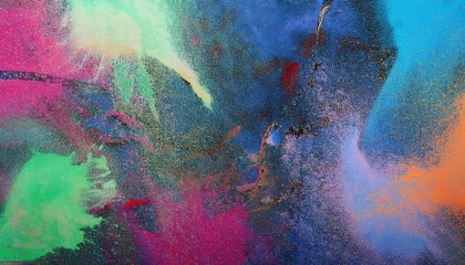 Poster - vivid abstract texture blending vibrant greens, blues, and reds with detailed dot patterns, perfect for modern decor or creative design projects

