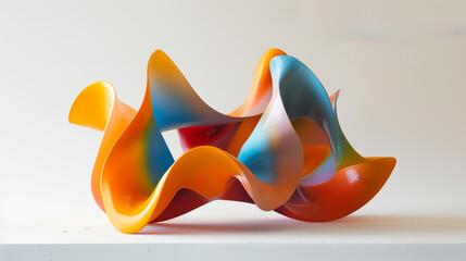 Aufkleber - Abstract sculpture with bold, striking colors on a clean white background.