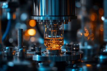 Poster - close up of intricate medical device components glowing