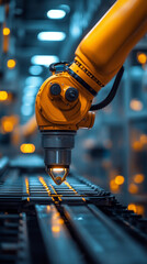 Poster - Automated robotic arm performing precision work in factory