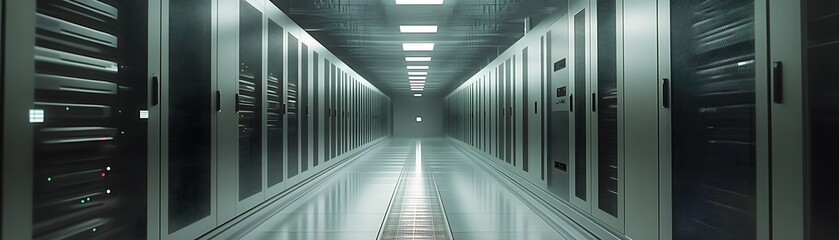 Poster - Futuristic server room with sleek design.