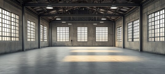 Poster - a contemporary art studio with large windows, creative workspace, and modern design elements
