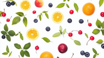  Healthy eating background / studio photography of different fruits and vegetables isoleted on white backdrop, top view. High resolution product.