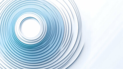 Poster - simple concentric circles in shades of blue on a white background, with clean vector lines and a bal