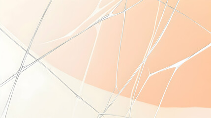 Poster - soft warm tones of peach and ivory forming a smooth gradient, overlaid with sharp intersecting silve