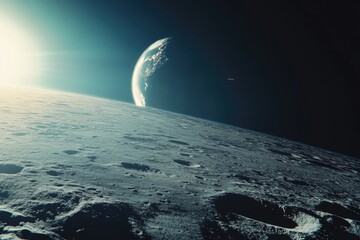 Wall Mural - moon surface view