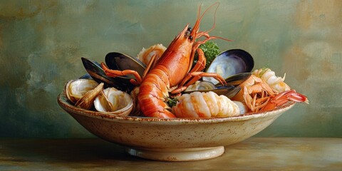 Wall Mural - Seafood and Clams Platter