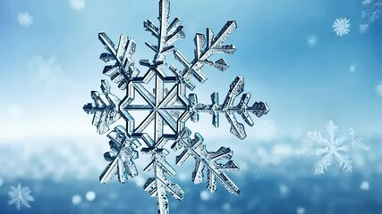 Poster - winter's frozen beauty: a perfect, intricate snowflake, its crystalline structure glittering with ic