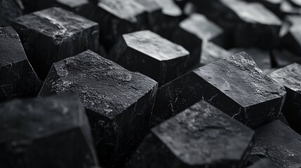 Poster - Abstract background showing dark rough stone blocks creating textured surface