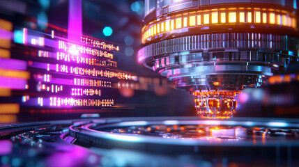 Leinwandbilder - high tech 3D model showcasing advanced medical technology with vibrant colors and intricate details, reflecting innovation and precision in healthcare
