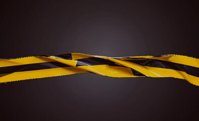 Poster - A yellow and black striped rope is shown in a black background. The rope is twisted and he is frayed