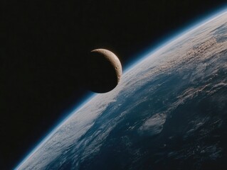 Wall Mural - earth's orbit view of moon