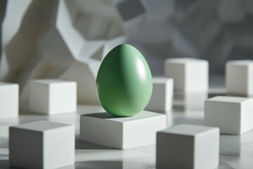 Poster - Egg on White Cubes