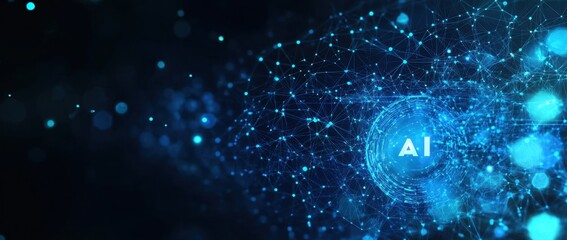 Abstract background with the concept of artificial intelligence and 