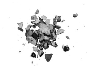 Poster - Pile of rock particle isolated