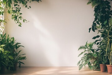 Wall Mural - Potted Plants by White Wall