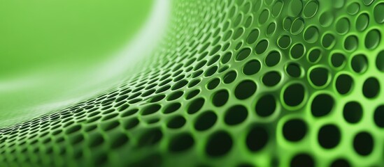 Leinwandbilder - Abstract green perforated pattern with circular holes creating a wave effect and textured background ideal for modern design Copy Space