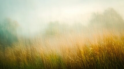 Leinwandbilder - Abstract blurred landscape with golden grass and soft focus background colors, suitable for artistic or nature-themed design Copy Space
