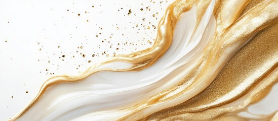 Aufkleber - Gold and White Smooth Abstract Background with Glitter and Copy Space for Text