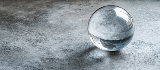 Leinwandbilder - Glass sphere on textured grey background with soft shadows and copy space for text