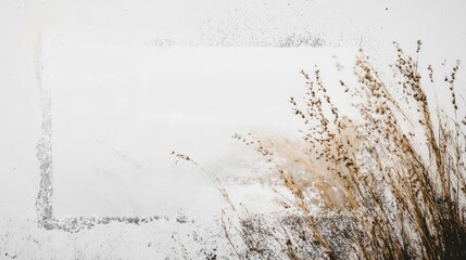 Poster - Dry grass against a faded textured background with Copy Space for text placement