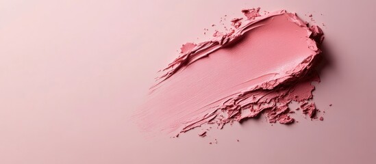Fototapete - Pink paint stroke on a soft pastel background with copy space for text usage