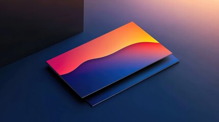 Aufkleber - Modern abstract gradient background with smooth curves in vibrant orange and blue tones Copy Space