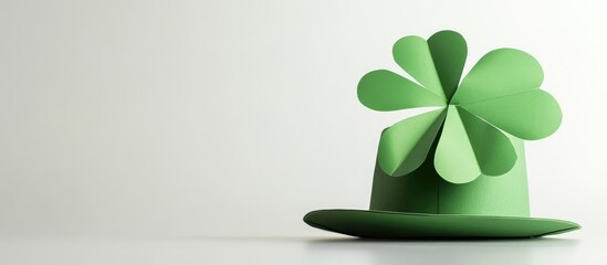 Aufkleber - Green hat with a shamrock design on top isolated on a light background with Copy Space for text placement