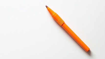 Poster - Orange marker pen on a white background with Copy Space for text placement