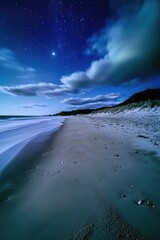Wall Mural - beach at night with stars
