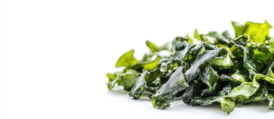 Aufkleber - Dried seaweed on white background with copy space for text or graphic design elements