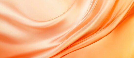 Poster - Smooth orange silk fabric background with gentle waves and flow, ideal for design projects, Copy Space available.