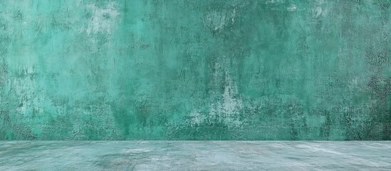 Aufkleber - Textured teal wall with concrete floor Copy Space for background design or presentations