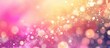 © -Quantum Pixels- - Colorful bokeh background with soft focus and glittering lights in pink and gold tones with Copy Space for text placement