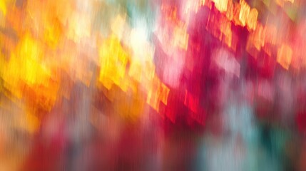Poster - Colorful abstract blurred background with vibrant hues of red, orange, yellow, and green. Copy Space available.