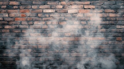 Leinwandbilder - Textured brick wall with smoke effect and visible copy space for design projects